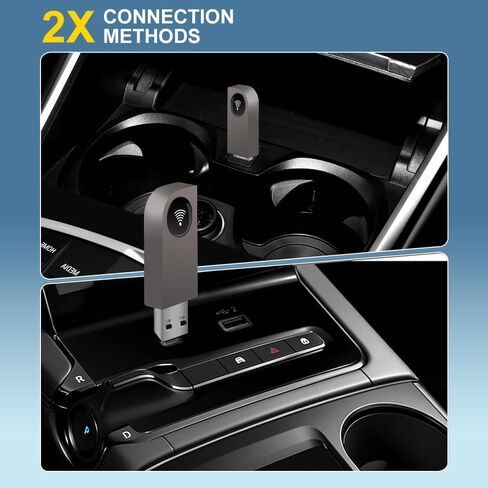 2 in 1 Wireless CarPlay Adapter, Android Auto Plug&Play CarPlay Dongle Converts Wired to Wireless with USB&USB-C/Type-C, Fast Auto-Connect, Stable Control & No Delay, for iOS 10+/Android 11+ in Kuwait