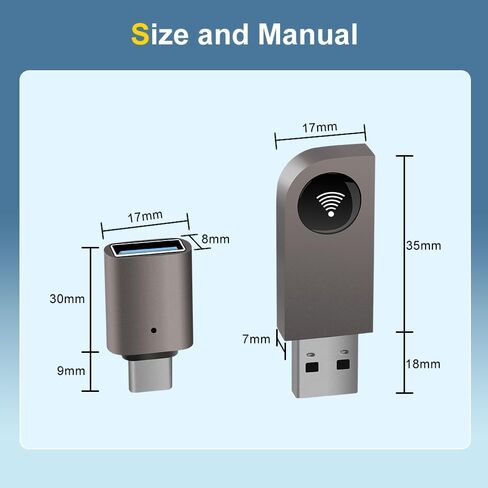 2 in 1 Wireless CarPlay Adapter, Android Auto Plug&Play CarPlay Dongle Converts Wired to Wireless with USB&USB-C/Type-C, Fast Auto-Connect, Stable Control & No Delay, for iOS 10+/Android 11+ in Kuwait