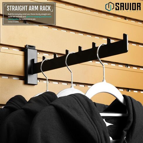 Savior Equipment Wall Rack System Attachment Clothing Holder Hanger Rack Mount, Straight Arm, Heavy-Duty Steel Tactical Modular Firearms Gun Wall Gear Accessories Organizer in Saudi Arabia