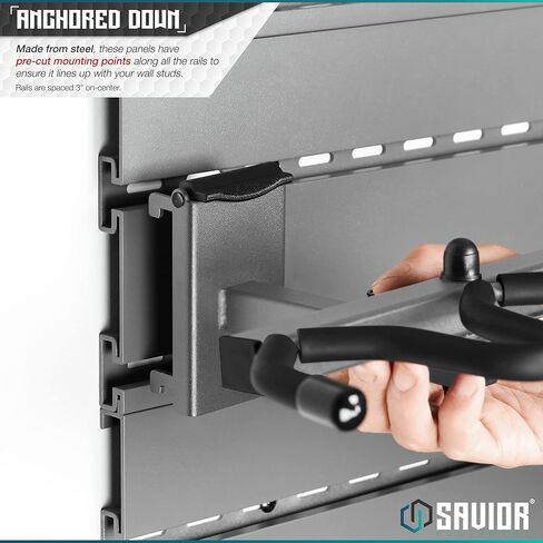 نظام رف الحائط من Savior Equipment، لوحات Slatwall من الفولاذ شديدة التحمل، وحدة تخزين مثبتة على الحائط، 5 أو 10 قطع من الأسلحة النارية المعيارية، منظم ملحقات معدات الحائط in Saudi Arabia