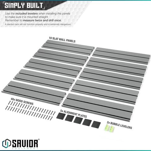 نظام رف الحائط من Savior Equipment، لوحات Slatwall من الفولاذ شديدة التحمل، وحدة تخزين مثبتة على الحائط، 5 أو 10 قطع من الأسلحة النارية المعيارية، منظم ملحقات معدات الحائط in Saudi Arabia