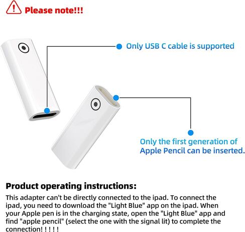 محول Lightning أنثى إلى USB C أنثى لشحن قلم Apple لجهاز iPad الجيل الأول محول كابل شاحن لقلم Apple موصل دونجل USB-C لشحن ملحقات جيل القلم in Saudi Arabia