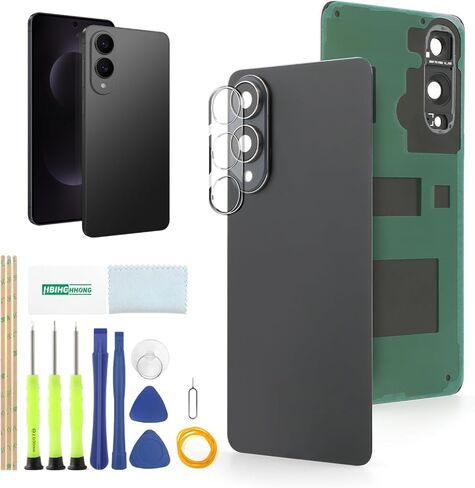 Back Cover for Samsung Galaxy S25 Edge Rear Back Glass Replacement for Samsung S20 Ultra Battery Cover Replacement with Pre-Installed Camera Frame (Titanium JetBlack) in Saudi Arabia