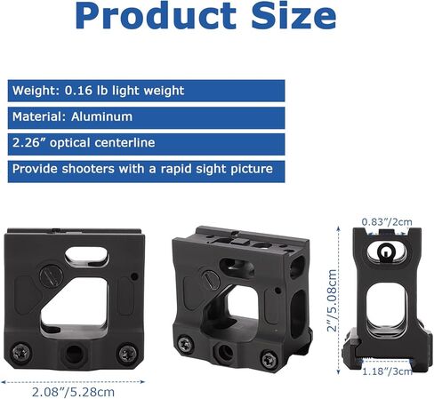 حامل Riser Riser، حامل بصري لـ Micro Red Dot، حامل Riser مقاس 2 بوصة يقبل جميع بصريات البصمة in Kuwait