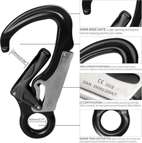Speedline Kit 1-Inch 29kN Nylon Sling, 25kN Aluminum Snap Hook Arborist Equipment,39.5" 6 Pack in Saudi Arabia