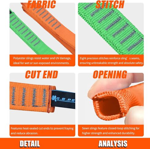 Speedline Kit 1-Inch 29kN Nylon Sling, 25kN Aluminum Snap Hook Arborist Equipment,39.5" 6 Pack in Saudi Arabia