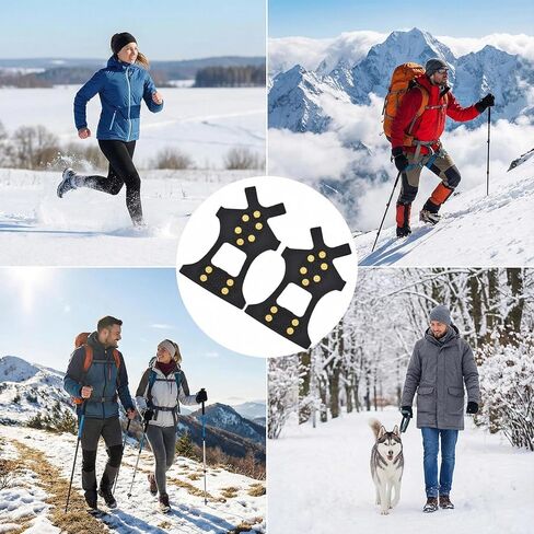 1 Pair of 10-Tooth Cleats, Anti-Slip Ice Snow Traction Spikes, Lightweight TPE Climbing Shoes Grips, Secure Cleat Covers for Hiking Boots on Ice (Size S) in Saudi Arabia