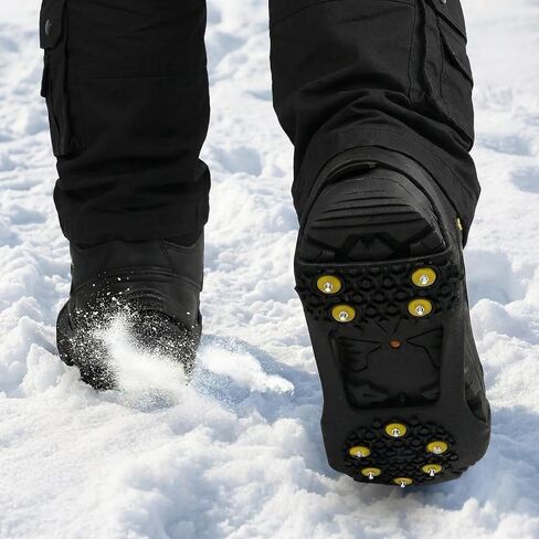 1 Pair of 10-Tooth Cleats, Anti-Slip Ice Snow Traction Spikes, Lightweight TPE Climbing Shoes Grips, Secure Cleat Covers for Hiking Boots on Ice (Size S) in Saudi Arabia