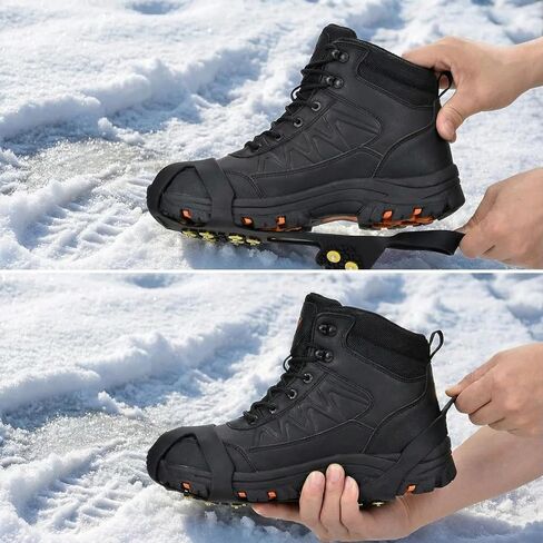 1 Pair of 10-Tooth Cleats, Anti-Slip Ice Snow Traction Spikes, Lightweight TPE Climbing Shoes Grips, Secure Cleat Covers for Hiking Boots on Ice (Size S) in Saudi Arabia