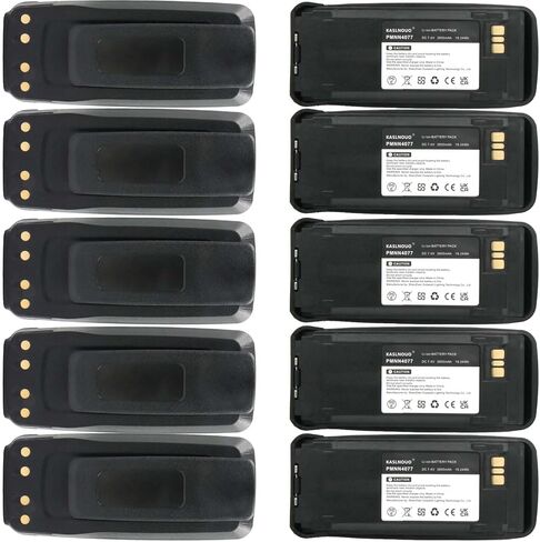 10-Pack XPR 6550 Battery Replacement Compatible with Motorola XPR 6500 XPR 6580 XPR 6350 XPR 6380 PMNN4077 Radio 7.4V 2600mAh with Belt Clip in Saudi Arabia