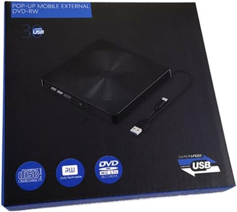 محرك أقراص DVD خارجي من Typec، ناسخ أقراص ضوئية USB متعدد الوظائف لسطح المكتب المحمول، محرك أقراص DVD خارجي رفيع للغاية ومحمول مع ضوضاء منخفضة مقاومة للصدمات، لا حاجة إلى محرك متوافق in Kuwait