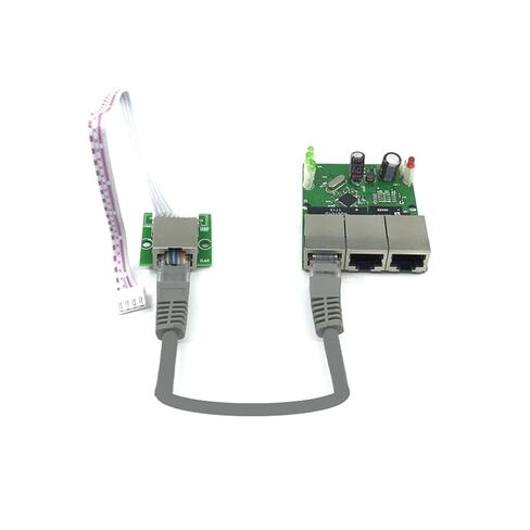 5 فولت 12 فولت صغير سريع 10/100 ميجابت في الثانية إيثرنت LAN Hub لوحة توزيع طبقة مزدوجة PCB 3 منافذ رأس RJ45 (وحدة النقل) in Saudi Arabia