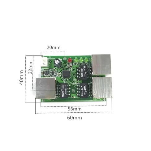 5 فولت 12 فولت صغير سريع 10/100 ميجابت في الثانية إيثرنت LAN Hub لوحة توزيع طبقة مزدوجة PCB 3 منافذ رأس RJ45 (وحدة النقل) in Saudi Arabia