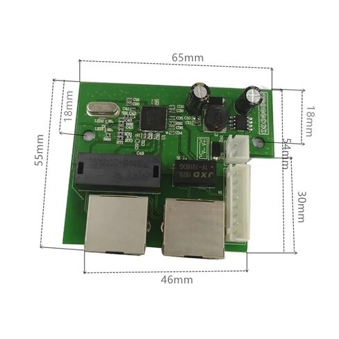 5 فولت 12 فولت صغير سريع 10/100 ميجابت في الثانية إيثرنت LAN Hub لوحة توزيع طبقة مزدوجة PCB 3 منافذ رأس RJ45 (وحدة النقل) in Saudi Arabia