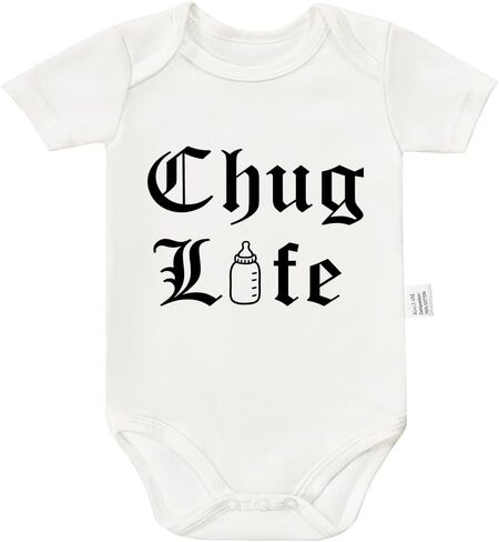 بدلة Chug for Life، ملابس مخصصة للأطفال حديثي الولادة، مستلزمات رائعة للرضع، ملابس بذلة قصيرة الأكمام للأطفال الصغار in Kuwait