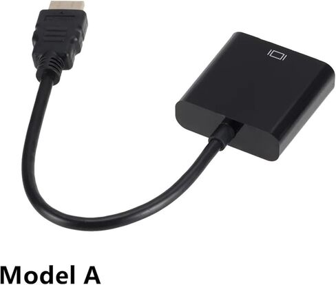 HDMI-Compatible to VGA Converter Cable with 3.5 Audio Power Supply HDMI Male to VGA Female Adapter for P;S/4 TV Box TV(Black with 2 Cables) in Saudi Arabia