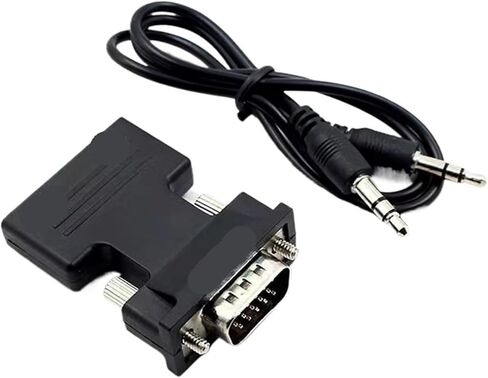 HDMI-متوافق مع محول VGA مع كابل صوت 3.5 ملم لجهاز الكمبيوتر TV Box Projector Full HD 1080P HDMI إلى محول VGA in Saudi Arabia