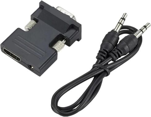 HDMI-متوافق مع محول VGA مع كابل صوت 3.5 ملم لجهاز الكمبيوتر TV Box Projector Full HD 1080P HDMI إلى محول VGA in Saudi Arabia
