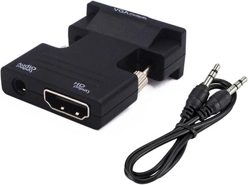 HDMI-متوافق مع محول VGA مع كابل صوت 3.5 ملم لجهاز الكمبيوتر TV Box Projector Full HD 1080P HDMI إلى محول VGA in Saudi Arabia