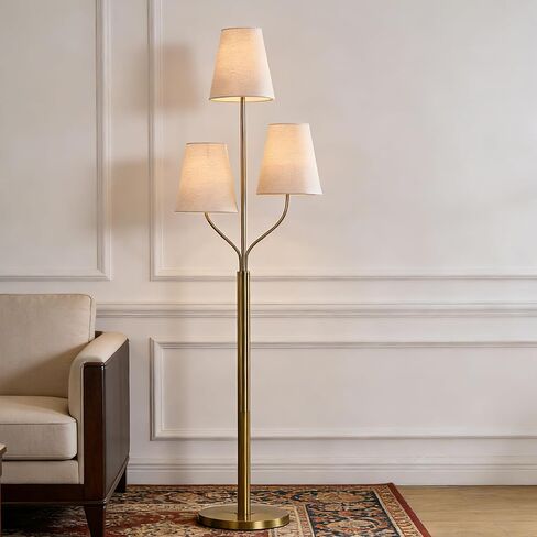 Maxax 65 "مصباح أرضي راتان لغرفة المعيشة ، مصباح أرضي 3 Light in Kuwait
