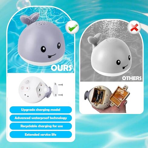 Whale Bath Toy, Baby Bath Toys Rechargeable Colorful Whale Sprinkler for Babys Toddlers Kids Boys or Girls in Saudi Arabia