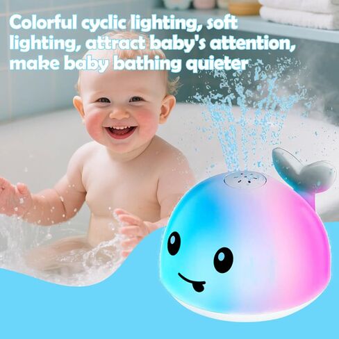 Whale Bath Toy, Baby Bath Toys Rechargeable Colorful Whale Sprinkler for Babys Toddlers Kids Boys or Girls in Saudi Arabia