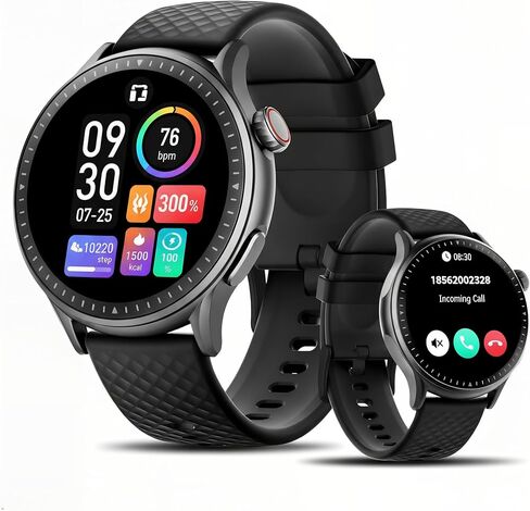 ساعة ذكية GTR3 Premium للرجال والنساء - شاشة AMOLED مقاس 1.43 بوصة، مكالمات بلوتوث، مساعد صوت AI، تتبع معدل ضربات القلب والنوم، أكثر من 120 رياضة، بطارية تدوم 10 أيام، صندوق هدايا + حزام جلدي إضافي in Saudi Arabia