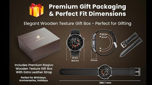 ساعة ذكية GTR3 Premium للرجال والنساء - شاشة AMOLED مقاس 1.43 بوصة، مكالمات بلوتوث، مساعد صوت AI، تتبع معدل ضربات القلب والنوم، أكثر من 120 رياضة، بطارية تدوم 10 أيام، صندوق هدايا + حزام جلدي إضافي in Saudi Arabia