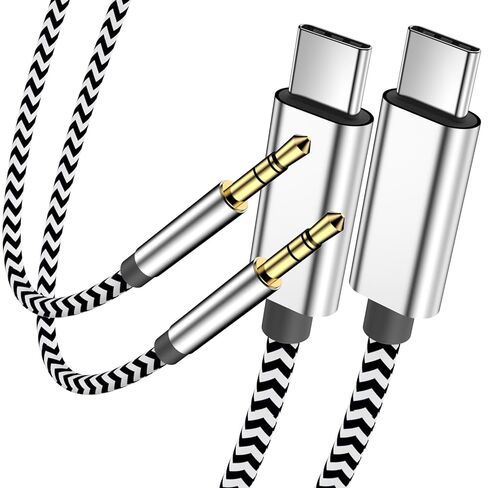 USB C to Aux Cord for iPhone 15,[MFi Certified] 2Pack USB C to 3.5mm Audio Aux Jack Headphone Car Stereo Nylon Braided Cable for iPhone15/15Plus/15Pro/15Pro Max,iPad Pro to Car,Speakers(3.3FT) in Saudi Arabia