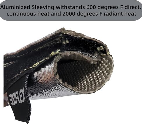 Wire Heat Shield Sleeve Aluminized Heat Shroud Heat Sleeving Fuel Line 2" I.D. X 3Ft with 10 Pcs Stainless Steel Cable Metal Zip Ties in Saudi Arabia