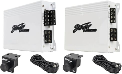 Stinger Audio MT-1000.1M 1000 Watt RMS 1-Channel Monoblock Marine Audio Subwoofer Amplifier + Stinger Audio MT-600.4M 1000 Watt RMS 4-Channel Compact Marine Audio Amplifier in Saudi Arabia