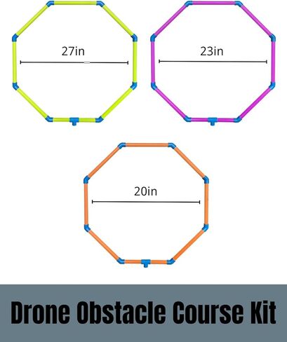 طقم مسار عوائق الطائرة بدون طيار 6 في 1 مع حقيبة حمل - 6 أشكال بوابات سباق FPV متعددة التكوين، أوتاد أرضية مقاومة للرياح، مجموعة تدريب لمركبات RC الرباعية والطائرات بدون طيار الصغيرة (مجموعة 3 أحجام) in Kuwait