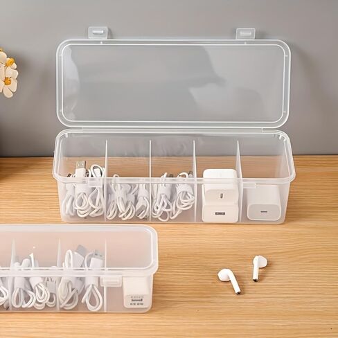 Stackable Cable Organizer Storage Box, Desktop Cord Management Box for Chargers, Jewelry, Hair Ties, Cab in Saudi Arabia