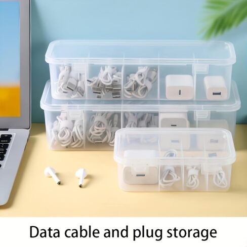Stackable Cable Organizer Storage Box, Desktop Cord Management Box for Chargers, Jewelry, Hair Ties, Cab in Saudi Arabia
