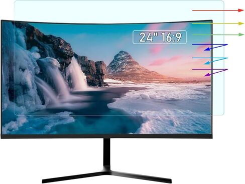 YINOVEEN 24 Inch Anti Blue Light Screen Protector for Universal Diagonal 24" With Aspect Ratio 16:9 Sceptre/LG/Dell/HP/Acer/ViewSonic/ASUS/Aoc/Samsung Widescreen Monitor Protection Eyes Filter in Saudi Arabia