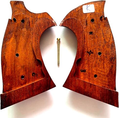 مقابض مسدس من الخشب الصلب متوافقة مع إطار سميث آند ويسون K/L، مسدسات بعقب مربعة، تصميم متقلب، تصميم كلاسيكي فاخر مصنوع يدويًا in Kuwait