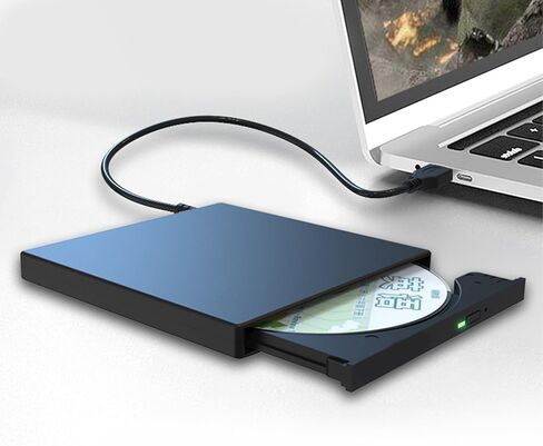 محركات أقراص DVD خارجية USB من النوع C مشغل أقراص مضغوطة محمولة محركات أقراص ضوئية صغيرة ABS لأجهزة الكمبيوتر المحمول والكمبيوتر المكتبي والكمبيوتر المحمول Linuxs مشغل أقراص DVD المحمولة in Saudi Arabia