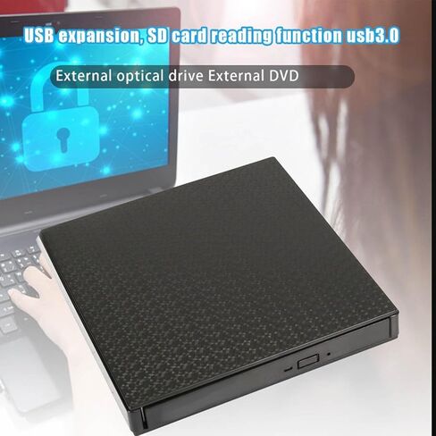 محرك أقراص DVD خارجي محمول، محاور USB3.0 وقارئ بطاقات، شعلات سريعة السرعة لأجهزة الكمبيوتر المحمول، مقابس سطح المكتب والتشغيل، تتضمن حقيبة تخزين مقاومة للصدمات، شعلات أقراص DVD المحمولة/الكمبيوتر المحمول in Kuwait