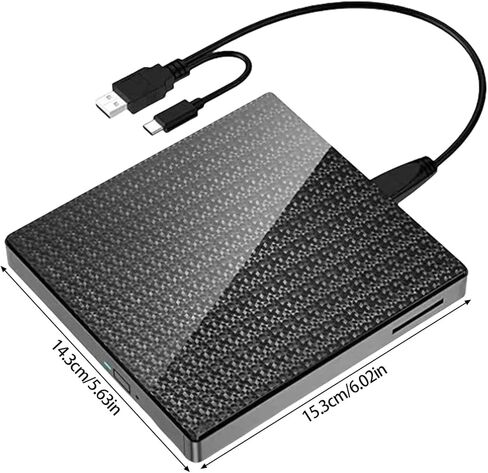 محرك أقراص DVD خارجي محمول، محاور USB3.0 وقارئ بطاقات، شعلات سريعة السرعة لأجهزة الكمبيوتر المحمول، مقابس سطح المكتب والتشغيل، تتضمن حقيبة تخزين مقاومة للصدمات، شعلات أقراص DVD المحمولة/الكمبيوتر المحمول in Kuwait