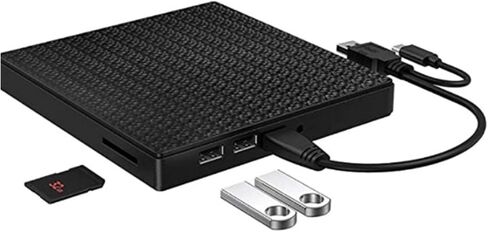 محرك أقراص DVD خارجي محمول، محاور USB3.0 وقارئ بطاقات، شعلات سريعة السرعة لأجهزة الكمبيوتر المحمول، مقابس سطح المكتب والتشغيل، تتضمن حقيبة تخزين مقاومة للصدمات، شعلات أقراص DVD المحمولة/الكمبيوتر المحمول in Kuwait