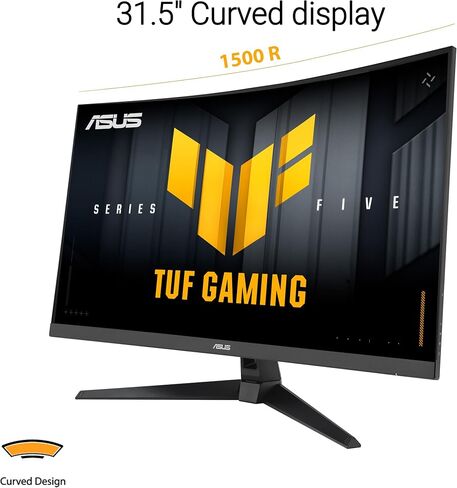 ASUS TUF Gaming Series 5 32" 1080P Curved Monitor (VG32VQM5AZ) - Full HD, 1500R, 240Hz, 0.5ms, Extreme Low Motion Blur Sync, FreeSync Premium, 120% sRGB, DisplayWidget, 3 yr Warranty in Saudi Arabia