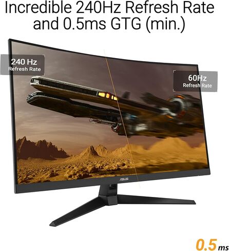 ASUS TUF Gaming Series 5 32" 1080P Curved Monitor (VG32VQM5AZ) - Full HD, 1500R, 240Hz, 0.5ms, Extreme Low Motion Blur Sync, FreeSync Premium, 120% sRGB, DisplayWidget, 3 yr Warranty in Saudi Arabia