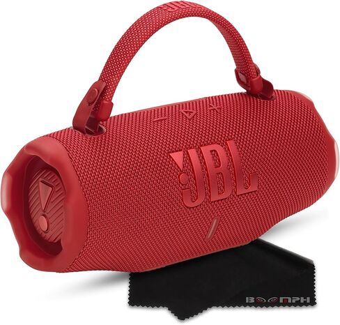مكبر صوت بلوتوث محمول JBL Charge 6، IP68 مقاوم للماء، مقاوم للغبار، مقاوم للسقوط، تعزيز صوت AI، بنك طاقة مدمج، حزام حمل، بطارية 28 ساعة - وردي - حل قماش الأداء النهائي من Boomph in Saudi Arabia