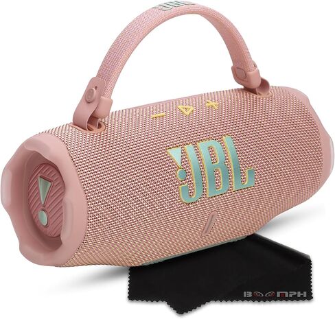 مكبر صوت بلوتوث محمول JBL Charge 6، IP68 مقاوم للماء، مقاوم للغبار، مقاوم للسقوط، تعزيز صوت AI، بنك طاقة مدمج، حزام حمل، بطارية 28 ساعة - وردي - حل قماش الأداء النهائي من Boomph in Saudi Arabia
