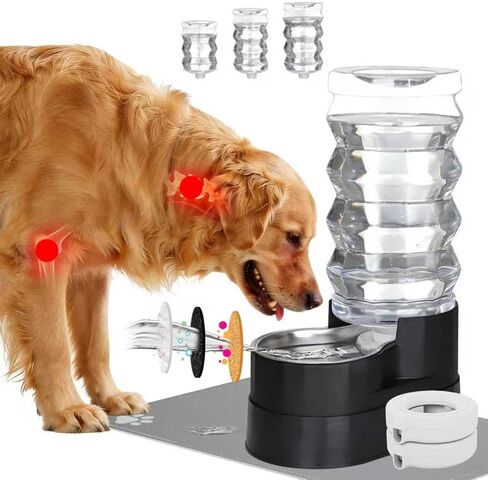 RIZZARI Automatic 3L Pet Waterer, Gravity Water Dispenser, 100% BPA-Free, Large Capacity Water Feeder for Cats and Small and Medium-Sized Dogs (3L,Without Filter) in Kuwait