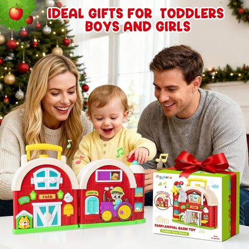 Montessori Farm Busy Board, Toddler Toys for 1 2 Year Old Boy Girl Gifts, Early Educational Board for Sensory Development, Motor Skills Toy for Toddlers 1-3, Christmas Birthday Gift for 12-18 Months in Kuwait