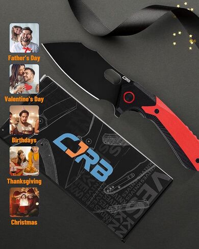 CJRB سكين جيب قابل للطي كالديرا (J1923) AR-RPM9 مسحوق فولاذي أحمر G10 مقبض للرجال EDC للتخييم والتنزه في الهواء الطلق in Kuwait