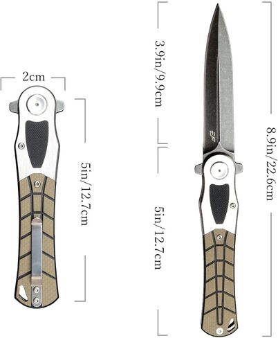 Eafengrow EF970 Folding Knife D2 Steel Blade G10 Handle EDC Tool Knife for Working Camping Hiking(Desert) in Saudi Arabia