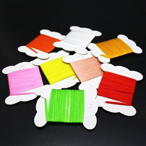 WellieSTR 8 Colors/Set Polypropylene Floating Yarn 1yards per Card Dry Fly fibers Spinner Wings Fly Tying Parachutes Materials in Saudi Arabia