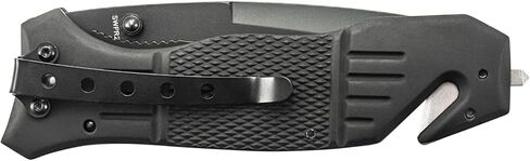Smith & Wesson SWFR2S 8in High Carbon S.S. Folding Knife with 3.3in Tanto Point Serrated Blade and Aluminum Handle for Outdoor, Tactical, Survival and EDC,Black in Saudi Arabia